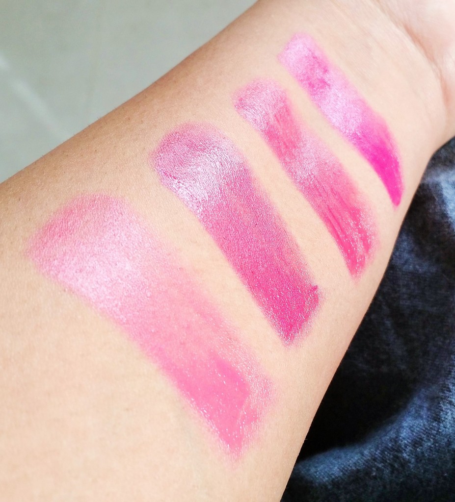 L-R - Absolute Blush, Always Cranberry, Pink Unlimited and Fuchsia Excess