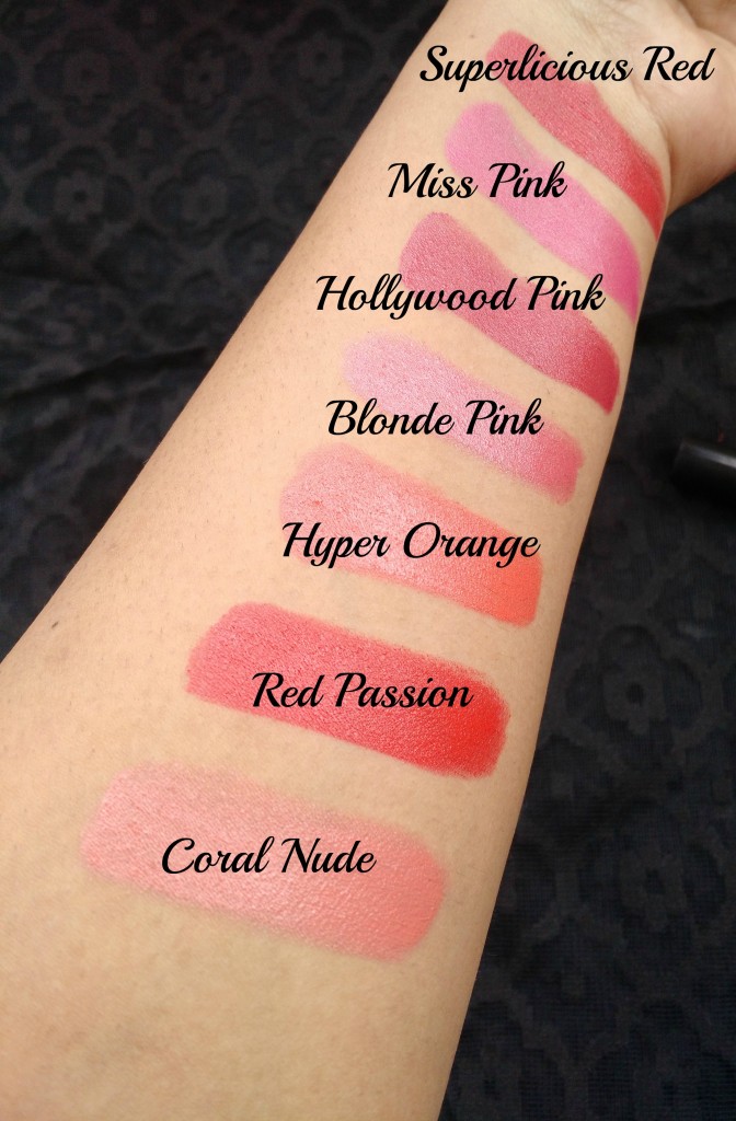 Elle 18 Color Boost Lipstick Swatches