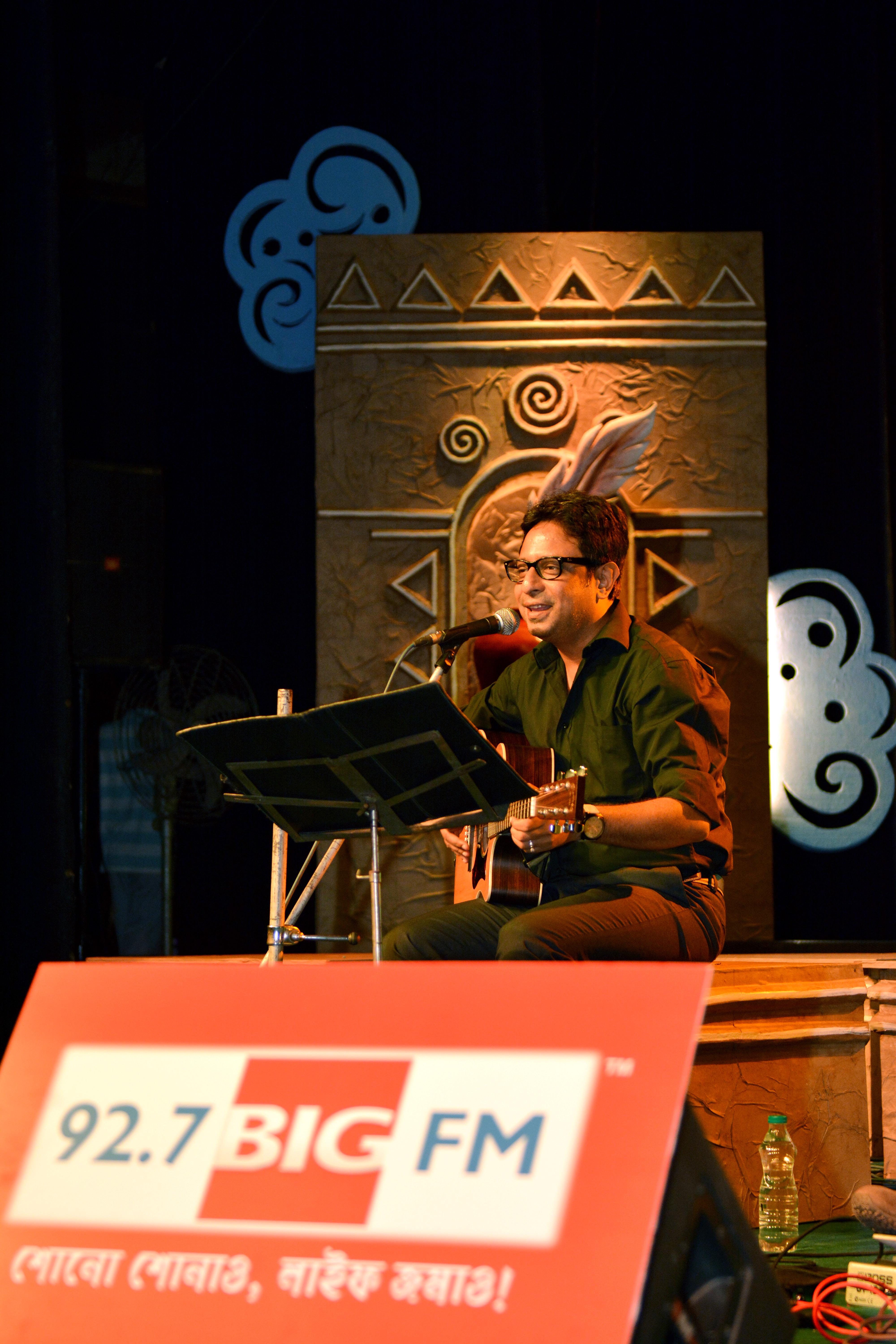 Singer Rupankar Bangchi performing at the event