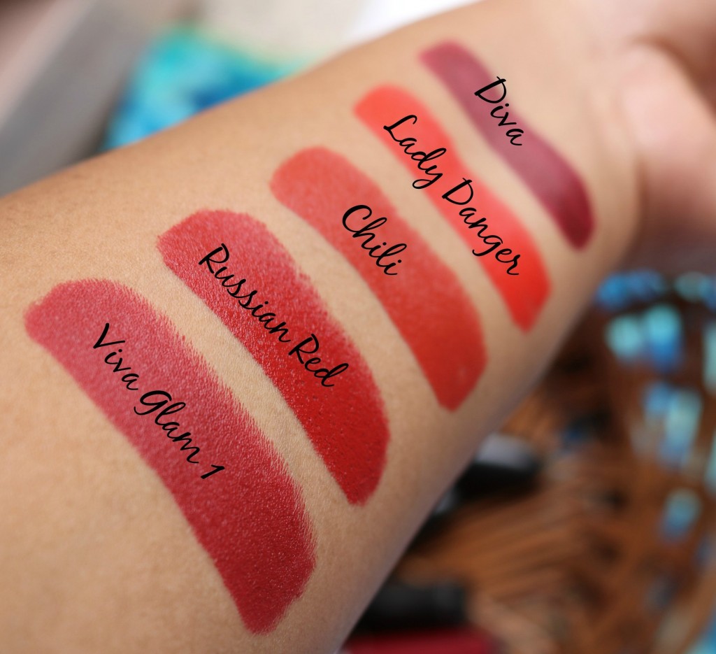 MAC Red Lipstick Swatches