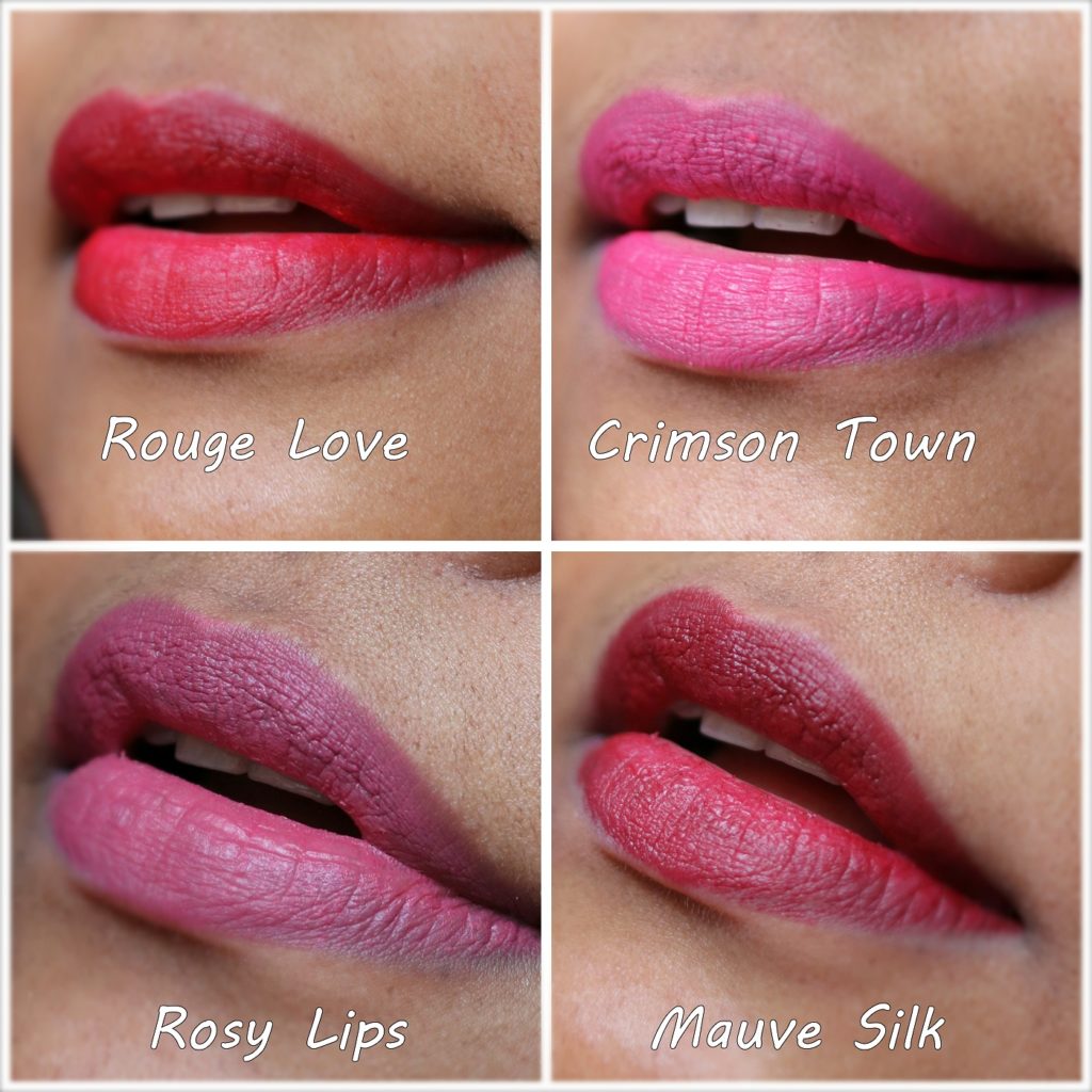 Lakme Absolute Luxe Matte Lip Color Swatches